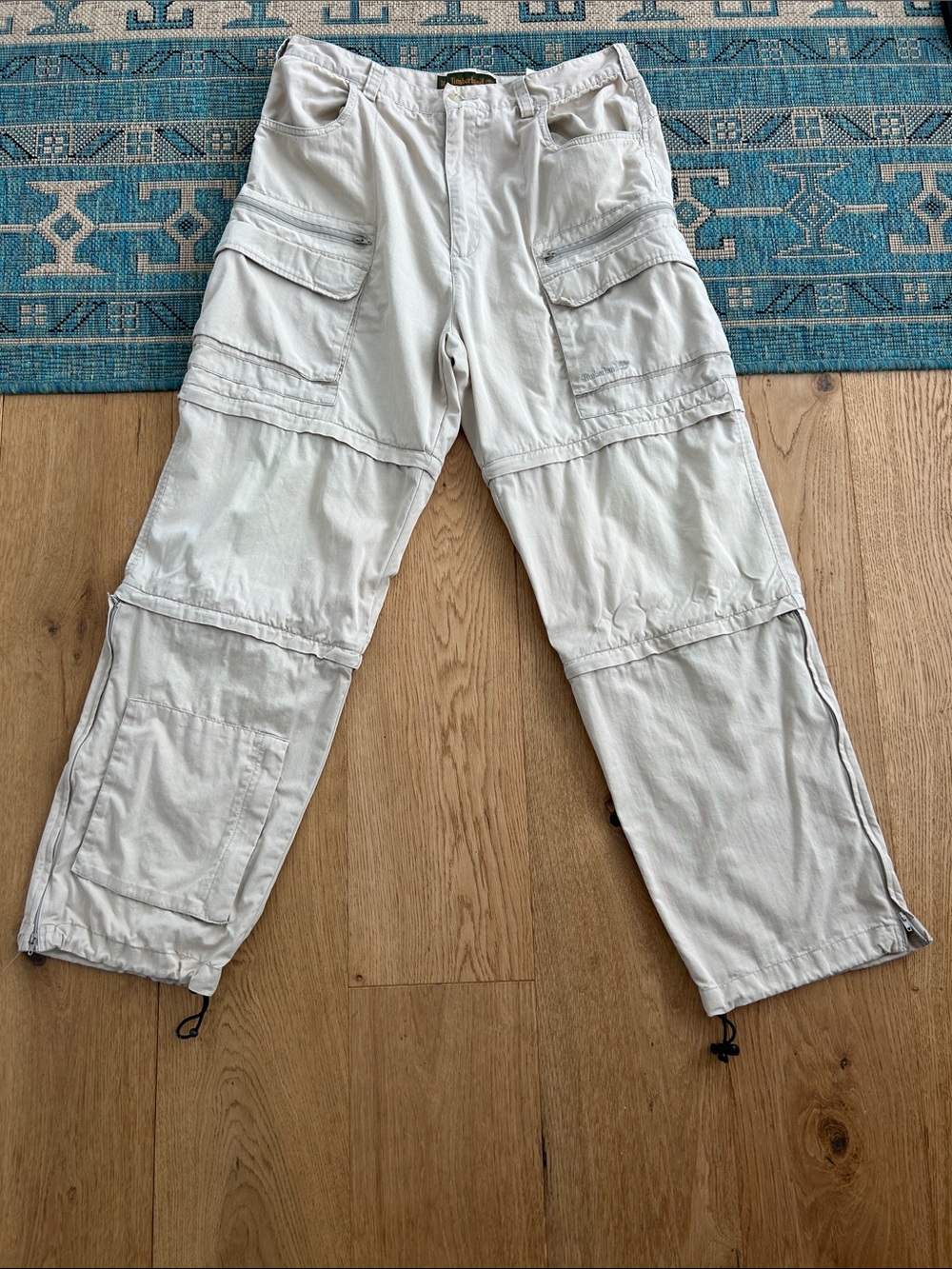 Timberland Men's White Cargo Zip-Off Utility Pants size 35